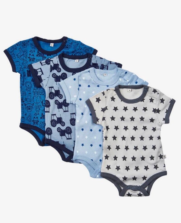 Kortermet body (4 pakk) (Mørk blå)