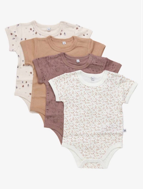 Kortermet body (4 pakk) (Rosa)