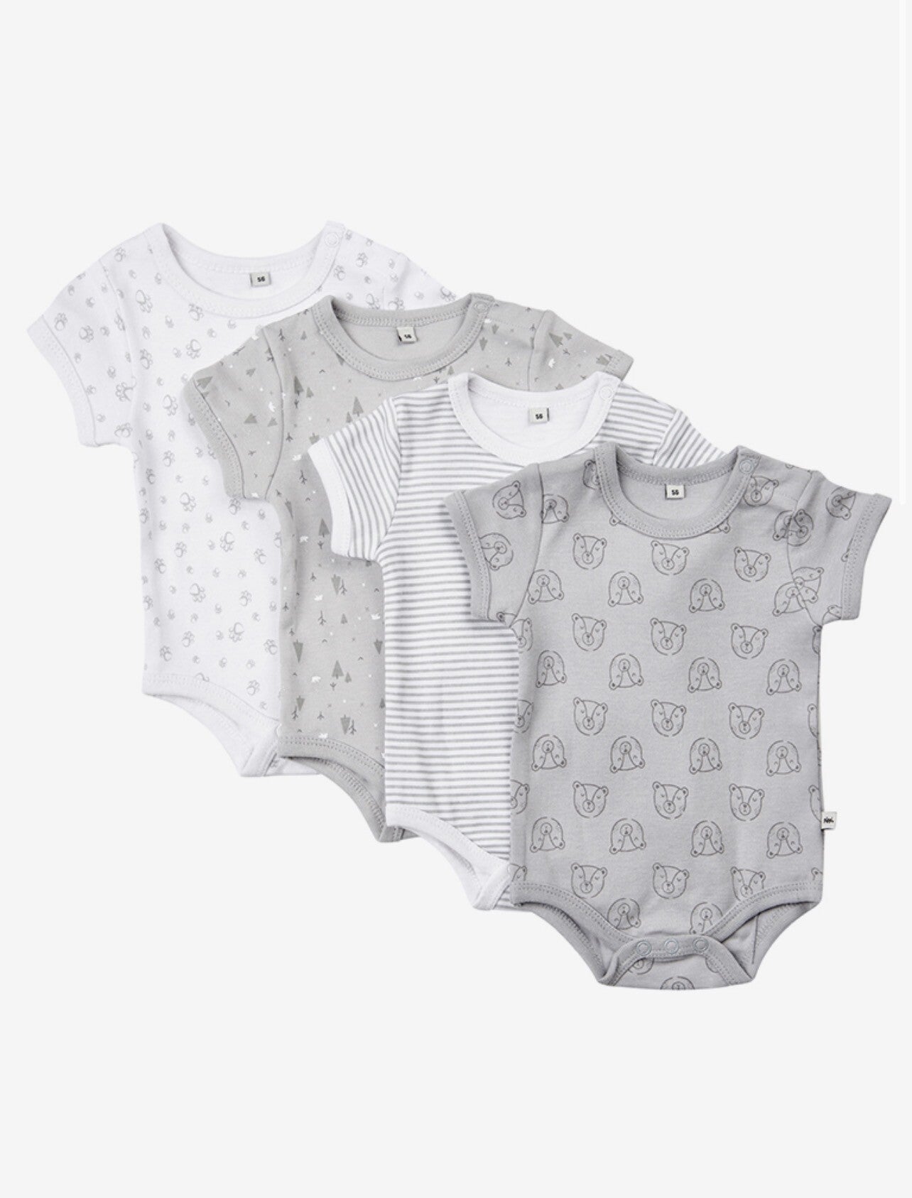 Kortermet body (4 pakk) (Grå)