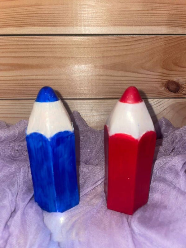 ✏️ Kerzen-Set „Bunte Bleistifte ✏️