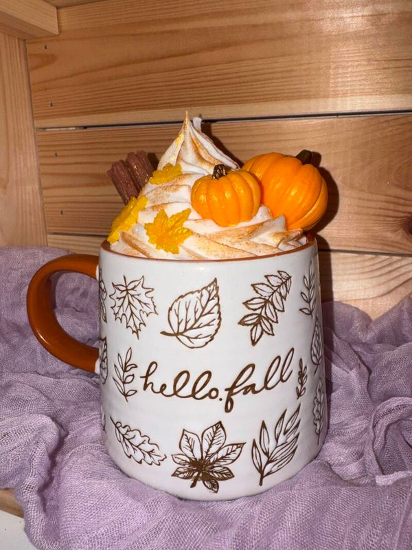 Butternut-Kürbis – Duftkerze in Herbsttasse 🎃🍂
