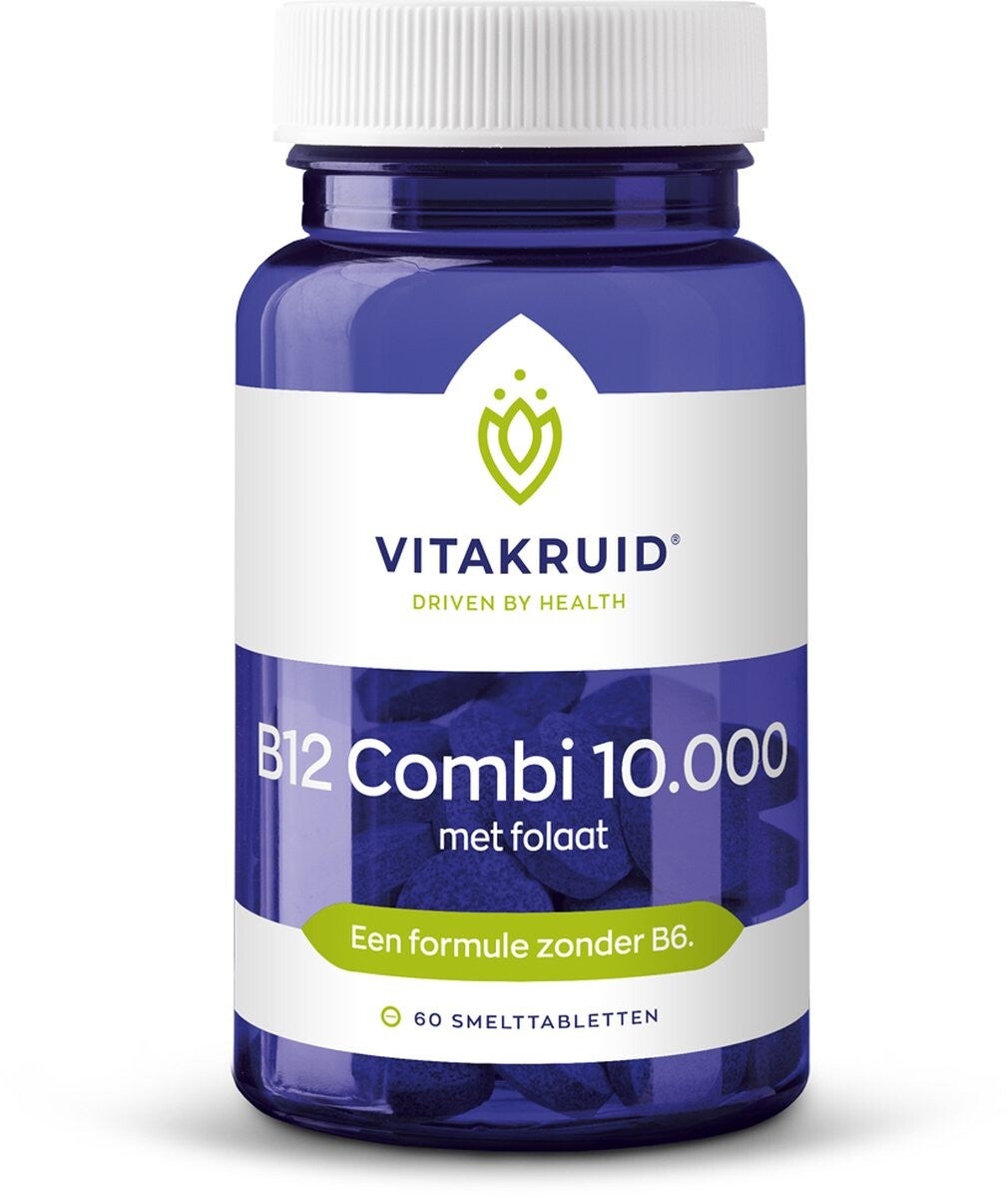 B12 Combi 10.000 met folaat 60 smelttabletten Vitakruid