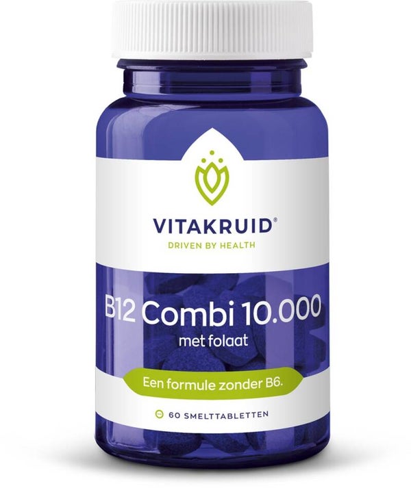 B12 Combi 10.000 met folaat 60 smelttabletten Vitakruid