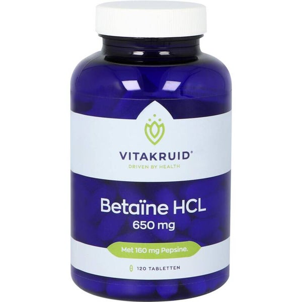 Betaïne HCL 650 mg 120 tabletten Vitakruid