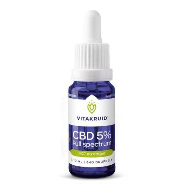 CBD Olie 5% Full spectrum MCT als drager 10ml Vitakruid