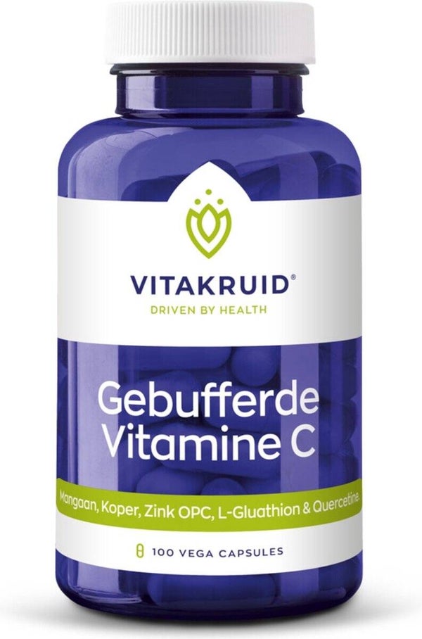 Gebufferde vitamine C 100 vegan capsules Vitakruid
