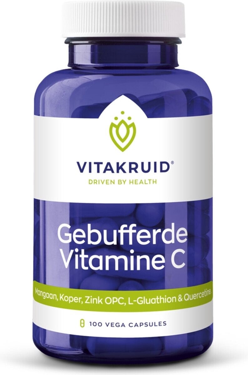 Gebufferde vitamine C 100 vegan capsules Vitakruid