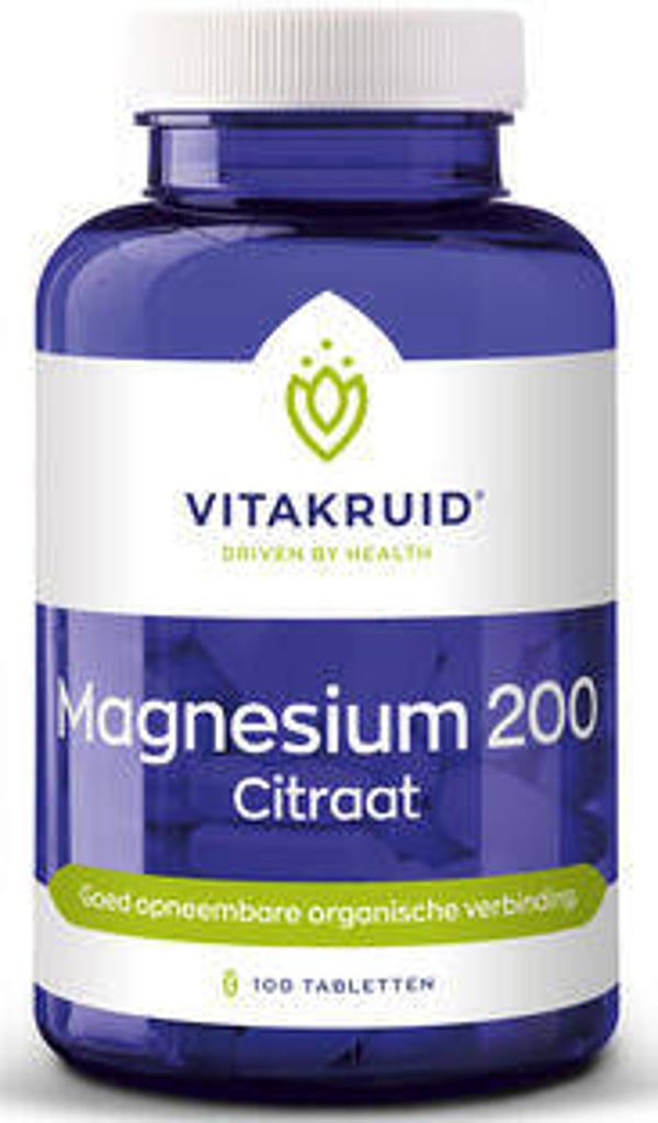 Magnesium 200 Citraat 100 tabletten Vitakruid