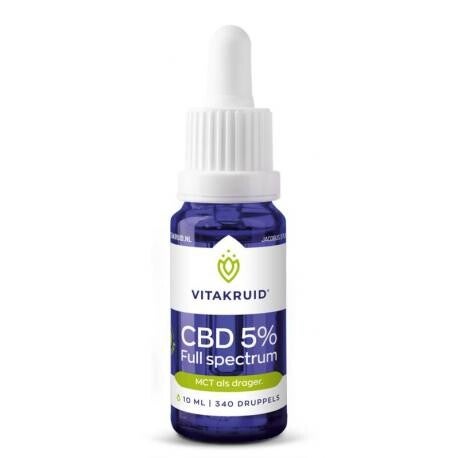 CBD Olie 5% Full spectrum MCT als drager 10ml Vitakruid