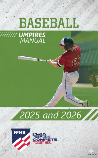 2025-26 NFHS High School Baseball Umpires Manual rule book for official baseball umpires
