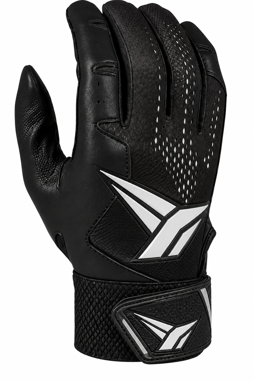 Batting gloves by Adidas in black leather, for adult players.