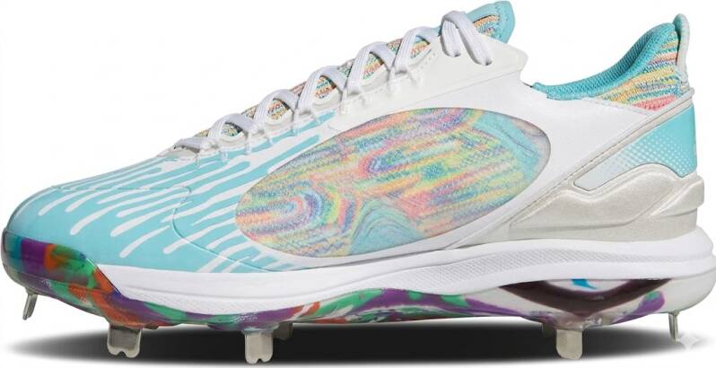 adidas Womens PureHustle 2 Elite Dripped Out Softball Cleats showing bold Dripped Out colorway design and competitive cleat construction on a neutral background.