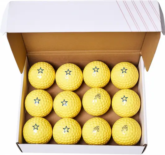 White Aero Flight dimpled pitching machine balls built for stable trajectory and high repetition training.