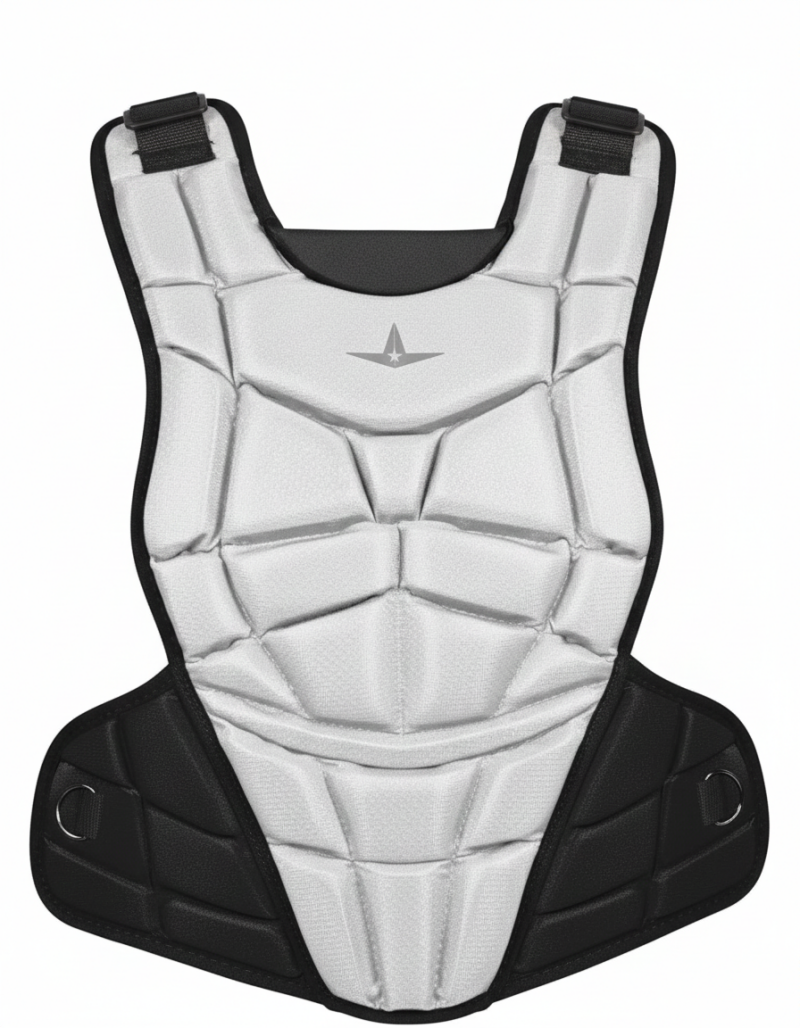 The All Star AFx™ Fastpitch Chest Protector displayed as the only dedicated fastpitch design in the 2026 budget chest protectors guide for female catchers.