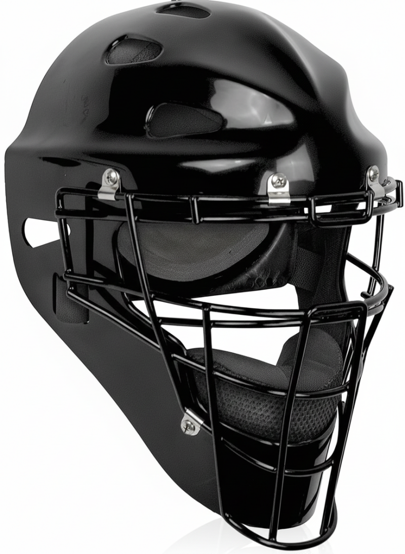 All-Star MVP2300SP MVP Players Series umpire helmet featuring a high-impact shell, protective padding, and classic black design for baseball umpires