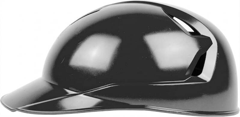 Baseball catcher's skull cap by All-Star SC500 Catcher's Skull Cap in gloss black with dual side vents for behind-the-plate coverage.