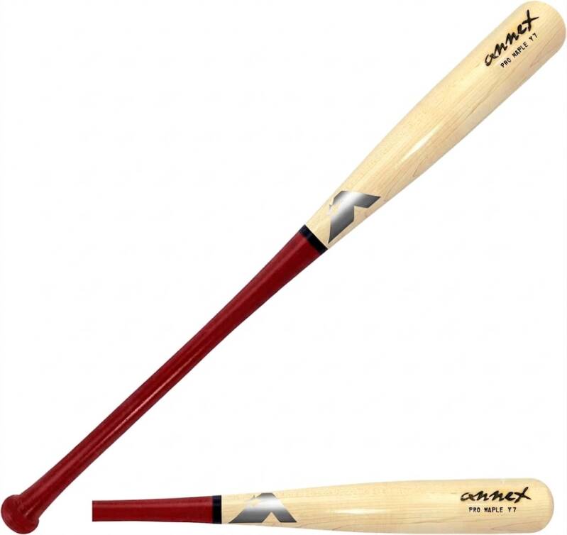 Annex Model Y7 Youth Maple Wood Baseball Bat shown displaying the Y7 profile.