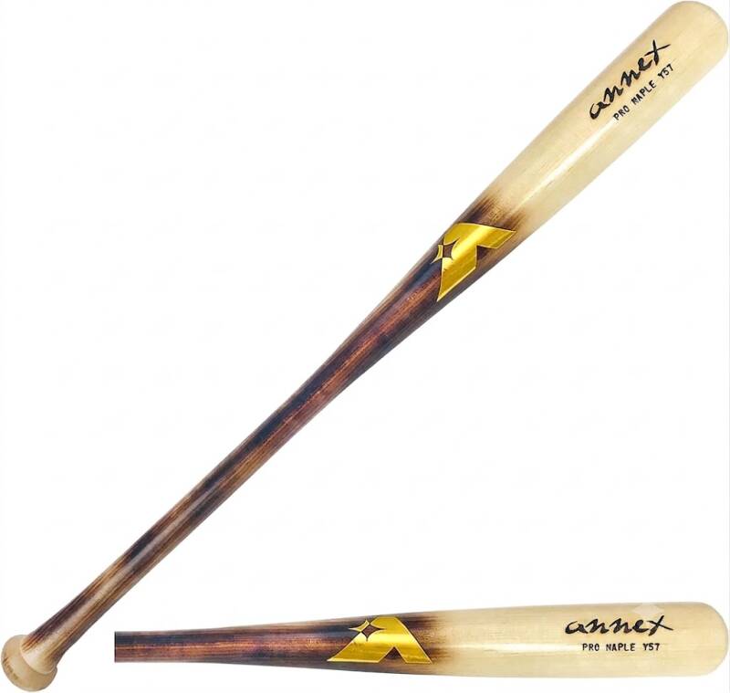 Annex Y57 Youth Wood Bat in natural wood with the Annex logo, built on the Y57 model for youth players.