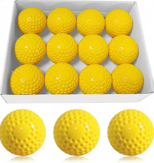 Baisidiwei 9-inch dimpled pitching machine baseballs used for consistent baseball batting practice drills.
