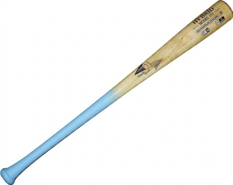 BAMBOOBAT by Pinnacle Sports Adult Maple and Bamboo Hybrid Baseball showing its hybrid wood construction.