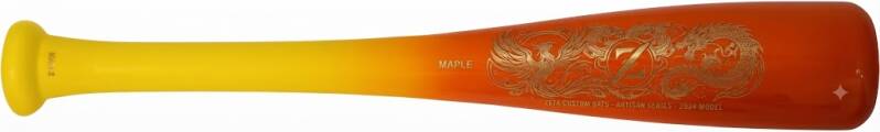 Pinnacle Sports BamBooBat Wood One Hand Training Bat with visible bamboo grain leaning on a cage net.