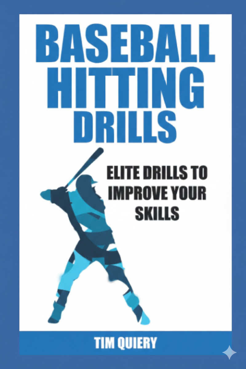Baseball hitting drills book featuring elite training drills to improve swing mechanics, timing, and contact.