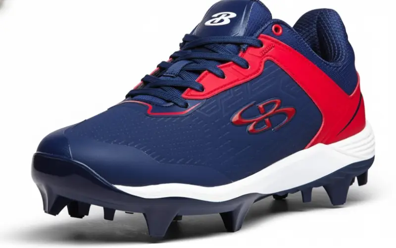 The Boombah Viper Pro Men's Molded Cleat displayed showing its pitching toe reinforcement construction for recreational pitchers and utility players in 2026.