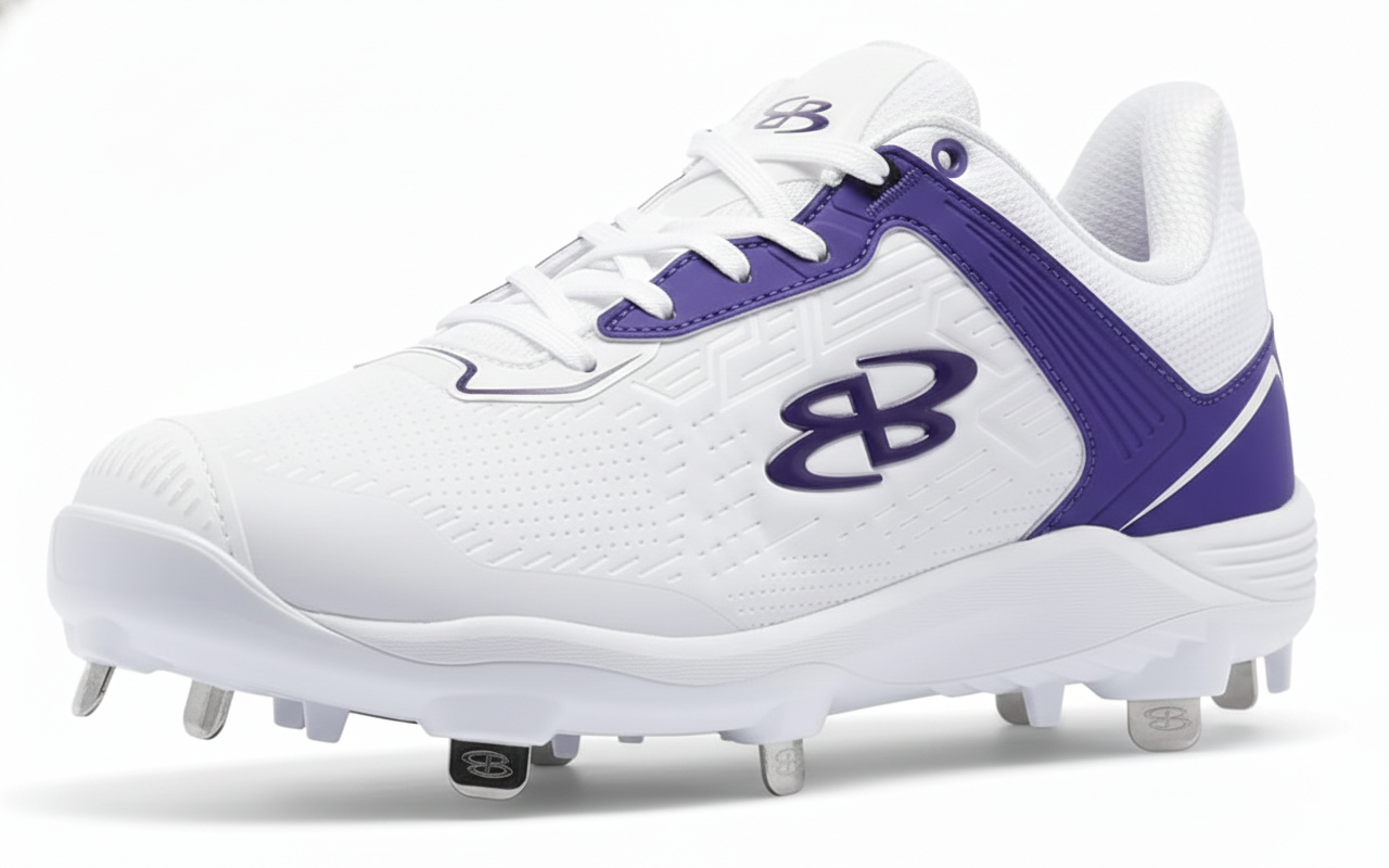 Boombah Viper Pro women’s metal softball cleats with pitching toe engineered for aggressive traction and competitive play