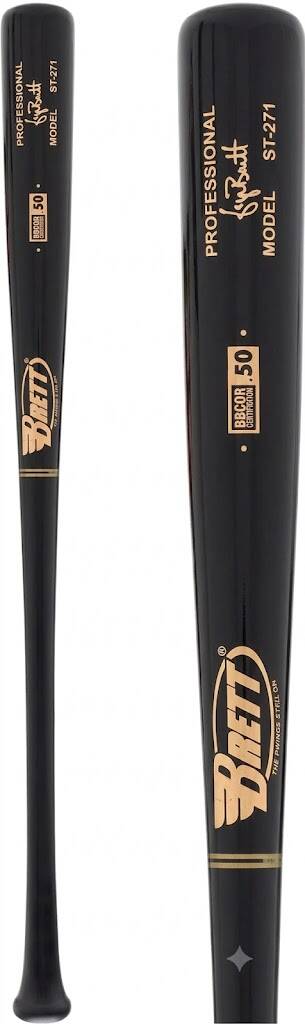 Brett Bros. Maple/Ash Wood BBCOR Baseball Bat with the Brett Bros. logo, a maple and ash hybrid certified BBCOR for competitive play.