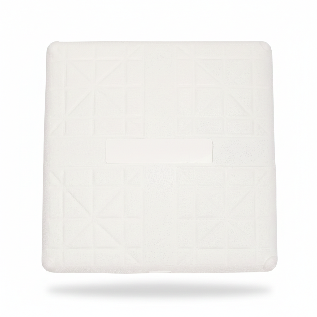 Professional double first base set of 3 for baseball fields, anchored for stability and safety.