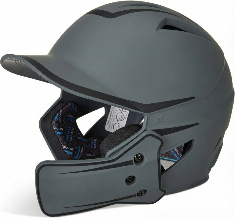 Champro HX Legend Plus Batting Helmet with weight-optimized HX shell construction and BioFresh/DRI-GEAR moisture wicking liner delivering single ear certified protection for competitive baseball players.