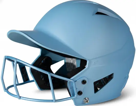 CHAMPRO HX Rise fastpitch softball batting helmet with facemask offering lightweight protection and durable construction.