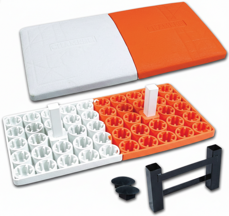 Champro Orange/White Double First Base with in-ground anchor for youth baseball fields