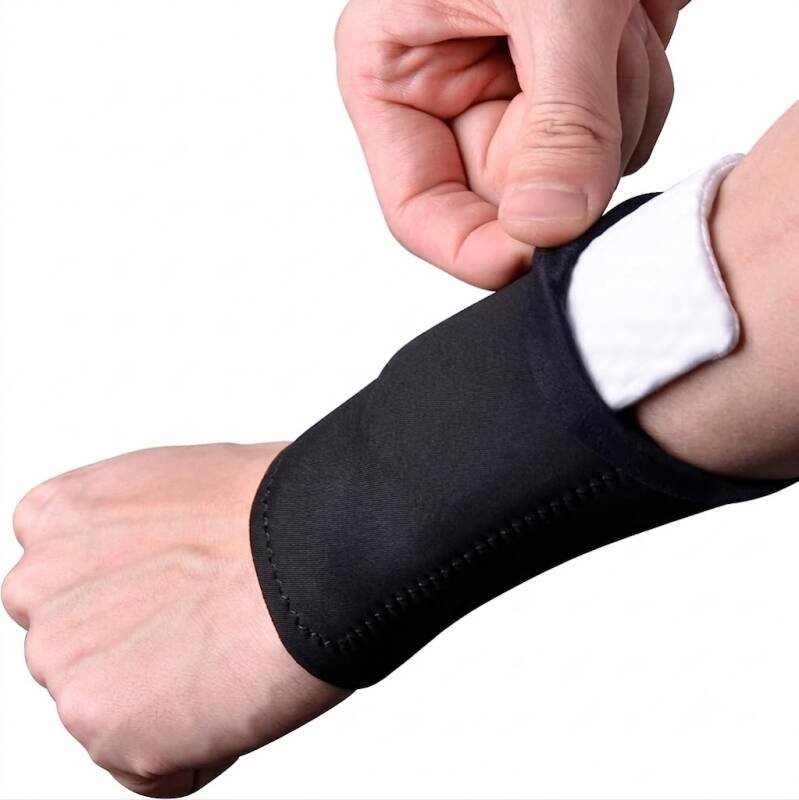 COOLOMG padded black neoprene baseball and softball wrist guard with hard plastic shield for added protection.