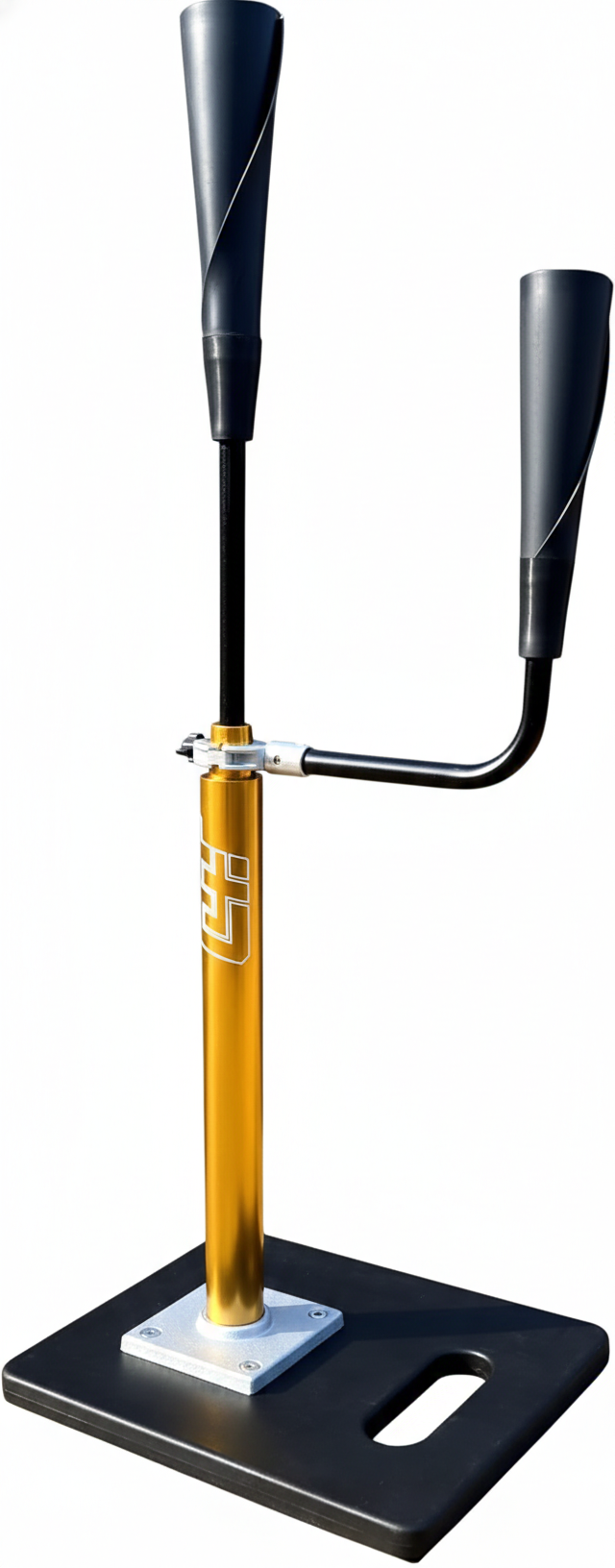 CT4 dual training double tee for baseball and softball with detachable 360-degree rotating arm for advanced hitting drills.