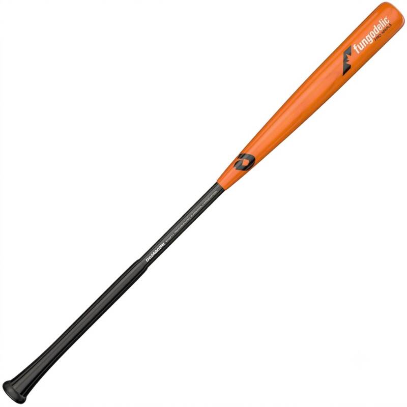 DeMarini 2018 Fungodelic Pro Maple Wood Composite Bat in a colorful finish with the DeMarini logo, a maple wood-composite fungo for coaches.
