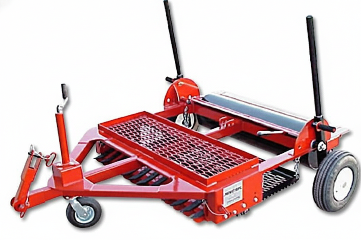 tow-behind baseball infield drag and groomer for routine field maintenance