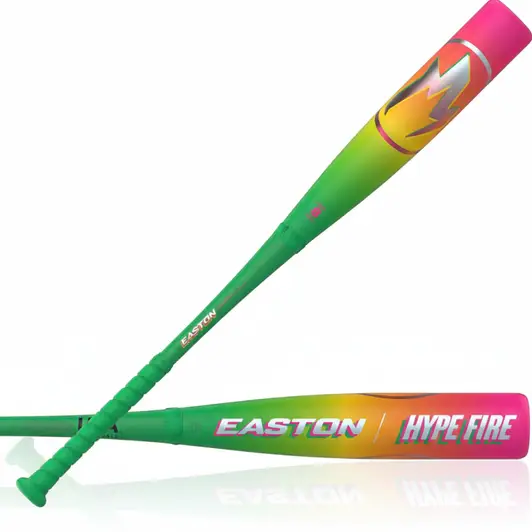Easton 2026 Hype Fire USA two-piece composite baseball bat with DOUBLE BARREL 3 technology for youth players whose practice environment supports the composite break-in investment.