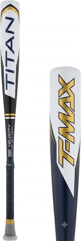 Easton | Alpha ALX Baseball Bat | BBCOR | -3 Drop | 1 Pc. Aluminum shown in white and navy with a gray-and-gold wrapped grip.