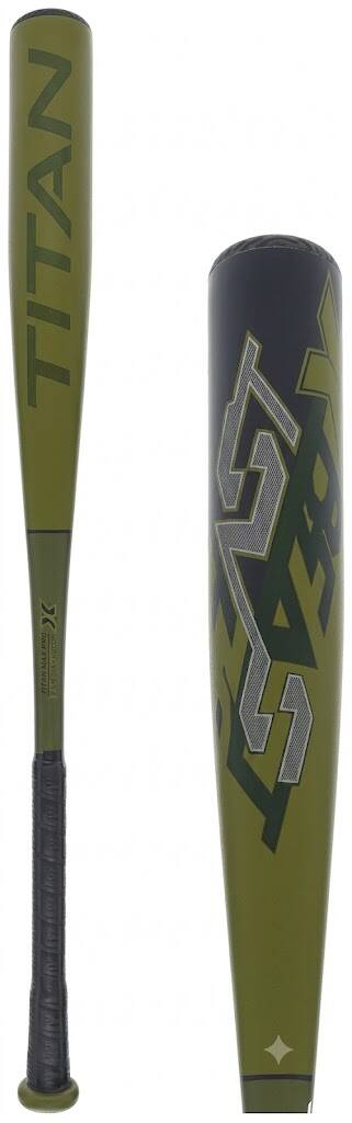 Easton Beast X BBCOR Baseball Bat: BB3BST in olive green and black with a dark camo-style finish and a black grip.