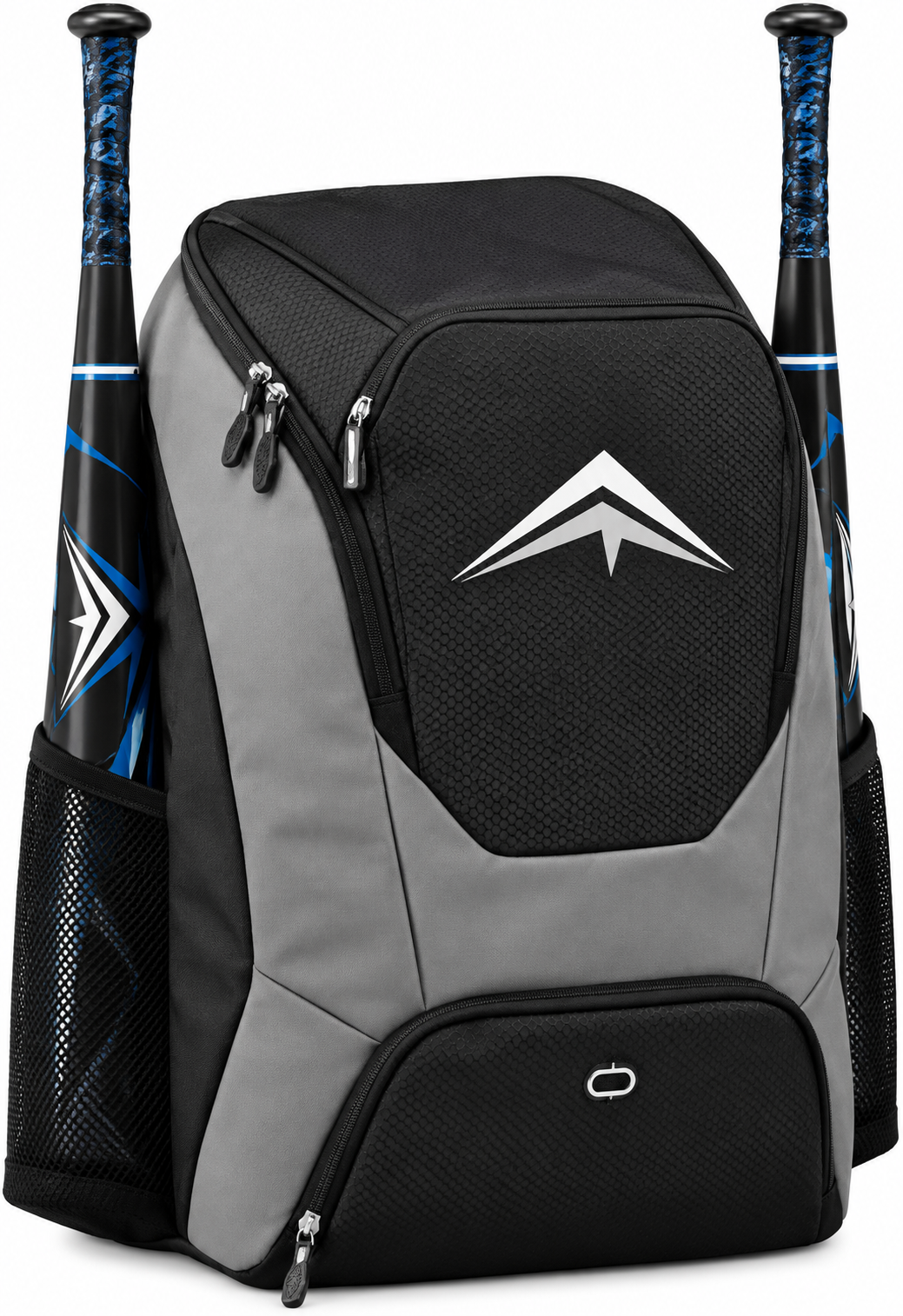 Baseball equipment bag by Easton, the Dugout backpack in black and gray.
