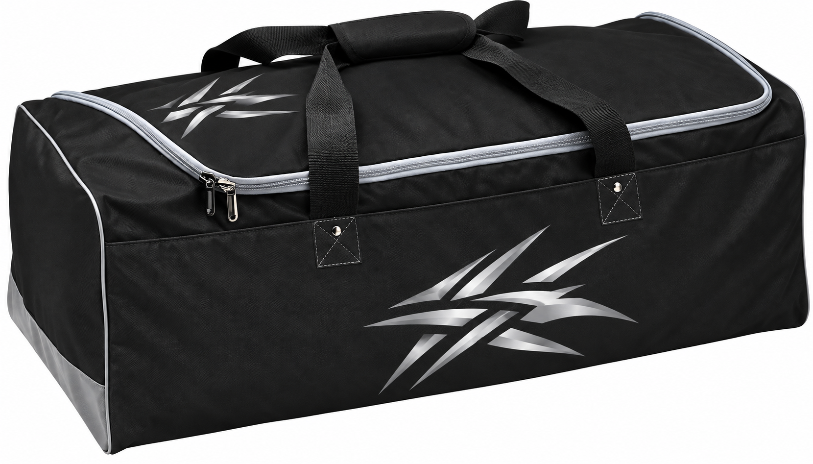 Baseball duffle bag by Easton, for team equipment in black with gray trim.
