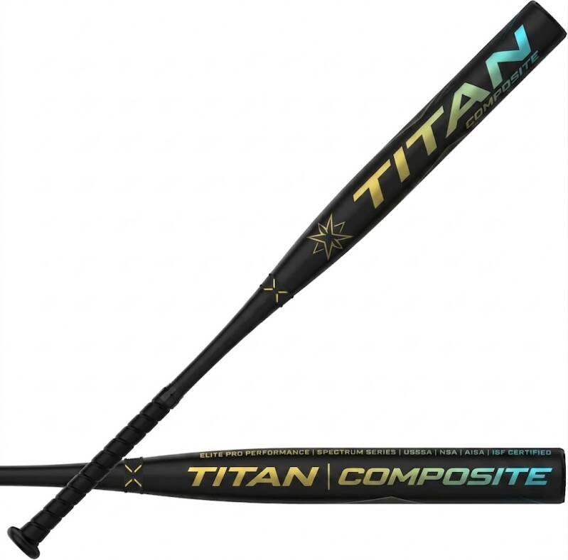 Easton Firefly Fastpitch Softball Bat displayed showing its two-piece composite barrel and -12 drop weight construction.
