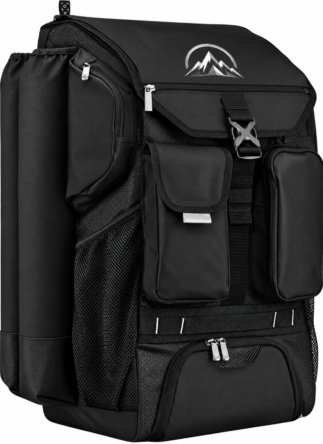 Baseball bat bag by Easton, the Five Tool Phenom backpack in all black.