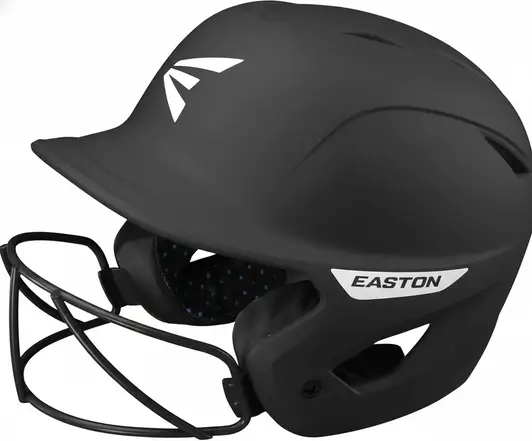 Easton Ghost fastpitch softball batting helmet with integrated face mask built for lightweight protection and comfort.
