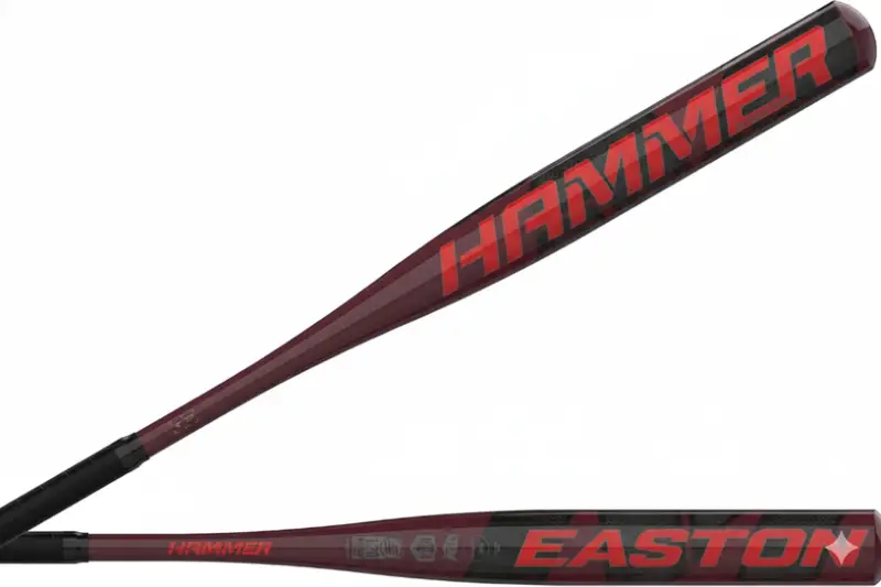 Easton Hammer Slowpitch Softball Bat displayed showing its one-piece alloy construction and balanced design for recreational and competitive slowpitch contact hitters.