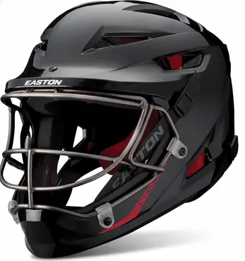 Easton Hellcat Slowpitch Softball Helmet displayed showing its slowpitch-specific construction and comfortable protection design for recreational and competitive slowpitch catchers.