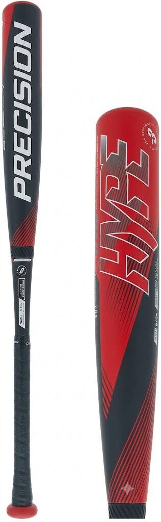 Easton | HYPE Baseball Bat | BBCOR | -3 Drop | 2 Pc. Composite in dark charcoal and red with a matching dark grip.