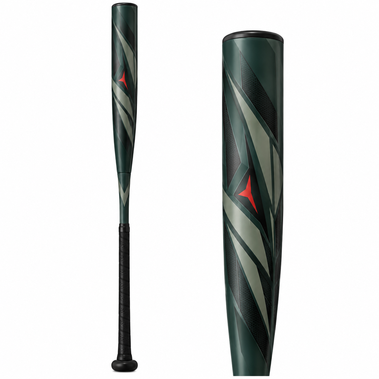 Easton | Rebel Slowpitch Softball Bat | Approved for Play on All Fields | Loaded | 12" Barrel, a one-piece aluminum bat in a dark green and gray finish with a black grip.