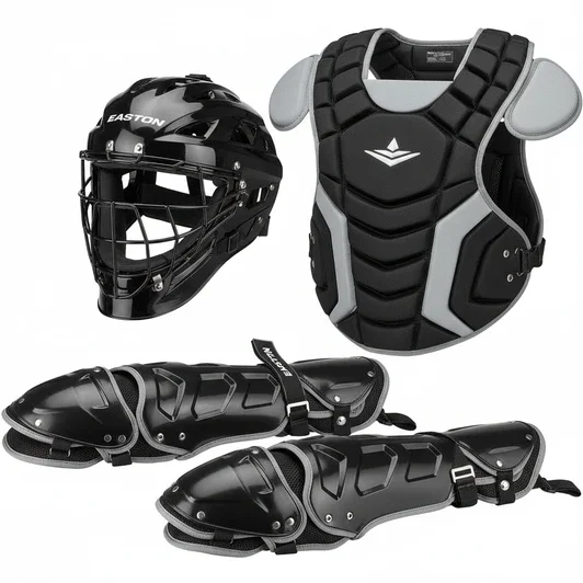 Easton Youth Black Magic 2.0 Junior Catcher Set displayed showing its lightweight junior-specific matched construction for the youngest catchers aged 6-8.